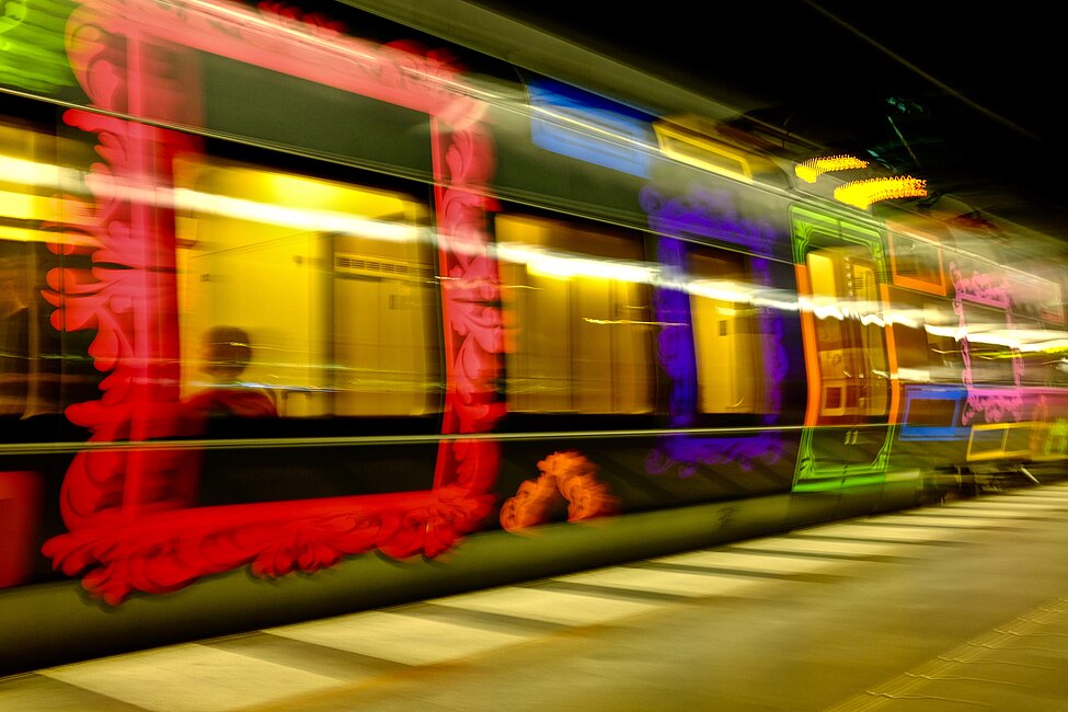Train in blurry motion 